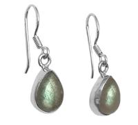 Le Luft - Boucles d’oreilles labradorite en argent 925 - Dimensions des pierres 7 x 9 millimètres