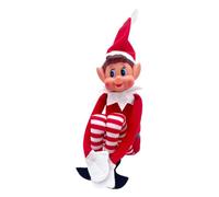 LE LUTIN FARCEUR-Le lutin farceur de Noël garçon rouge et blanc Elfie - 10 x 5 x 38 cm