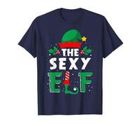 Le Lutin Sexy et Amusant pour Noël T-Shirt, Homme, Bleu Marine, 5XL