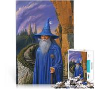 Le Magicien Bleu Puzzle Adulte 1000 pièces Entraînez Votre Cerveau et Vos Mains avec Affiche et Feuille de Questions correspondantes 38x26cm