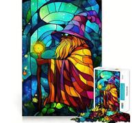 Le Magicien des Vitraux Puzzle de 1000 pièces pour Adolescents Développe la mémoire, Passe-Temps, Cadeau Original et précis 38x26cm