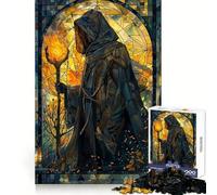 Le Magicien du Feu en Vitrail Puzzle de 1000 pièces pour Adolescents Jeu de réflexion et de complicité Découpe de précision Pièce de Collection Artistique 50x75cm