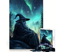 Le Magicien sous Les aurores boréales Puzzle de 1000 pièces pour Adolescents Idéal pour développer la Concentration et la détente Cadeau mémorable (50x75cm)