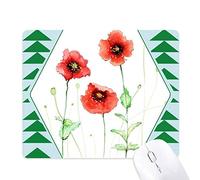 le maïs poppy red flower aquarelle tapis de souris green pine tree tapis en caoutchouc