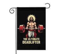 Le maître ultime du soulevé de terre, Jesus_nobg Drapeaux de jardin (12,5 x 18 pouces) - Bannière aux couleurs éclatantes pour décoration extérieure de jardin et de maison