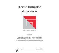 Le management responsable de la gestiondes risques a l'innov - Collectif - Hermes Science Publications - broché - Livre