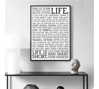 Le Manifeste, C'Est Votre Vie, Affiche Imprimée, Peinture Sur Toile, Citation, Art Mural Moderne, Images Pour Salon, Décoration De La Maison 40X50Cm Sans Cadre