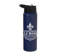 Le Mans Sarthe France Ornée Fleur de Lis Blanc Stainless Steel Insulated Water Bottle