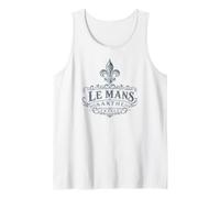 Le Mans Sarthe France Ornée Fleur de Lis Bleu Marine Débardeur