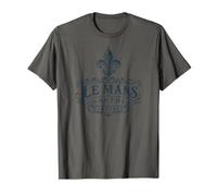 Le Mans Sarthe France Ornée Fleur de Lis Bleu Marine T-Shirt