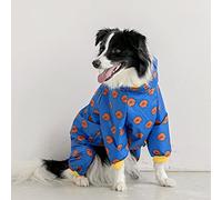 Le Manteau de Pluie porté par Le Chien， Imperméable for Chien de Compagnie à Quatre Pattes Tout Compris imperméable Grand Universel avec Capuche imprimé(Blue,L)