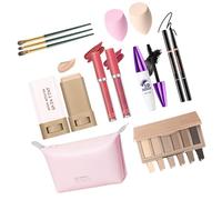 Le maquillage All Day Wear comprend une palette de fards à paupières, une huile hydratante pour les lèvres et un ensemble de pinceaux de maquillage biseautés