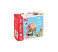 Le Marchand de Glaces - 60 pièces : Jeu de Construction en Bois Naturel et teinté - Un Tapis de Jeu et de Nombreux Accessoires - Jeu de Construction - Âge Minimum : 3 Ans