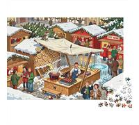 Le marché de Noël Stall Domino s'effondre Puzzle en Bois Imperméable DIY Puzzles De 1000 Pièces pour Adultes Défi Et Casse-tête Jeux De Stimulants