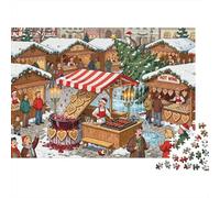 Le marché de Noël Stall Domino s'effondre Puzzle en Bois Imperméable Puzzles De 1000 Pièces pour Adultes Cadeaux Impossible Jeux De Stimulants