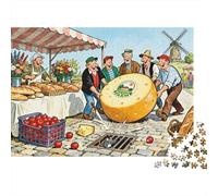 Le marché des Agriculteurs Cheese Wheel Chase Puzzle en Bois Imperméable Puzzles De 1000 Pièces pour Adultes Amusant Jeux De Stimulants