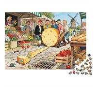 Le marché des Agriculteurs Cheese Wheel Chase Puzzle en Bois Imperméable Puzzles De 1000 Pièces pour Adultes Cadeaux Amusant Jeux Éducatifs