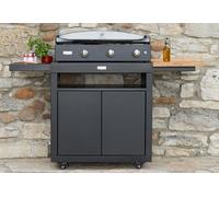 Le Marquier Desserte pour plancha en acier Le Marquier + tablettes - 80 x 55 x 85 cm - DM80PPLTAE13