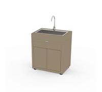 Le Marquier Meuble de cuisine extérieure MC80PEVE22 Évier intégré 80 x 55 cm Taupe