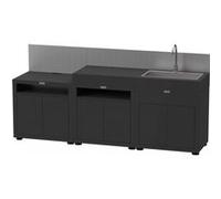 Cuisine extérieure LE MARQUIER 3 elements avec credences noir