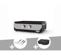 LE MARQUIER Plancha Original Gaz 260 Duo + Kit 3 spatules + Housse de Protection