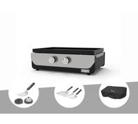 LE MARQUIER Plancha Original Gaz 260 Duo + Kit 3 spatules + Kit de Nettoyage + Housse de Protection