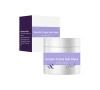 Le Masque Capillaire à la Kératine Violette, un après-shampoing hydratant tonifiant violet, élimine les reflets jaunes, répare les cheveux secs et abîmés, hydrate et redonne de la douceur
