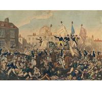 Le massacre de Peterloo. Le massacre a eu lieu le 16 août 1819 à St Peter's Field Manchester Angleterre lorsque le 15th Hussars un régiment de cavalerie chargé de sabres a tiré dans une foule désarmée