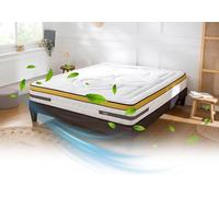 Le Matelas Aubertin 140x200 cm, Ép 24 cm, Lit 2 Places, 759 Ressorts Ensachés et Mémoire de Forme Haute Densité 60 kg/m³, Soutien Ferme, Ergonomique et Orthopédique, Chambre Adulte