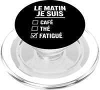 Le Matin Je suis Fatigué Humour Café Thé Check Box Drôle PopSockets PopGrip pour MagSafe