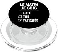 Le Matin Je suis Fatiguée Humour Café Thé Check Box Drôle PopSockets PopGrip pour MagSafe