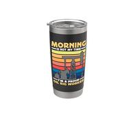 Le matin n'est pas mon heure, je suis ouvrier de champs pétrolifères, ouvrier de plate-forme pétrolière Gobelet isotherme en acier inoxydable double paroi