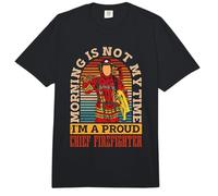 Le Matin n'est Pas Mon Heure, Je suis Pompier, Pompier en Chef Comfort Colors Adult Heavyweight T-Shirt