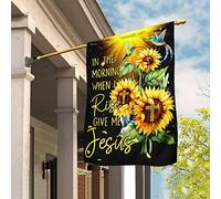 Le Matin, Quand Je Me Lève, Donne-Moi Jésus Drapeau De Jardin Supérieure Drapeau De Décoration Durable Jardin Signe Décoration Pour Extérieure Maison Porche S