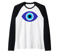Le Mauvais œil Minimaliste comme Simple Nazar Bleu est Un Symbole Spirituel Manche Raglan