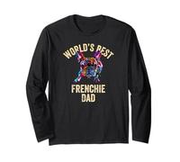 Le Meilleur Papa français au Monde, Un Papa Bouledogue français Pop Art drôle Manche Longue