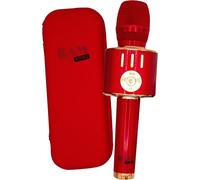 Le Micro Karaoké Rouge Edition Limitée - Micro Haute-Définition Sans-Fil, Enceinte intégrée 8W, Connexion Bluetooth, 4 Effets de Voix