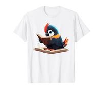Le mignon Papagai est en train de lire un livre, de lire Papagai T-Shirt