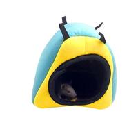 Le Mini Lit Confortable pour Hamster Offre Une Protection Chaude, fabriqué en Polaire Arctique et en Mousse Haute Résilience, Facile à Nettoyer, Idéal pour Les Hamsters, Design léger. (Blue)