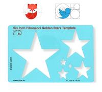 Le modèle de dessin d'étoiles du nombre d'or de Fibonacci en plastique transparent CLPA de 6 pouces fournit un ensemble de modèles de dessin d'étoiles parfaitement proportionnés.