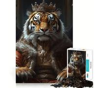 Le Monarque du Tigre Sauvage Puzzle de 1000 pièces pour Adolescents Jeu de logique Robuste Anti-Stress Bords Transparents Cadeau Classique 38x52cm