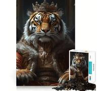 Le Monarque du Tigre Sauvage Puzzle Difficile pour Adultes 1000 Pièces Reconnaissance Améliorée Découpe Claire et Détente Cadeau Unique 38x26cm