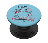 Le Monde a Besoin d'un cobaye, d'amour et de Paix, de Mignons Amoureux des Animaux PopSockets PopGrip Adhésif