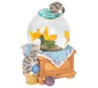 Le Monde de la Boîte à Musique Boule à facettes Boîte à Musique 'Aquarium' - avec Chatons et Poissons Rouges I Joue 'O Susanna' I Socle en Forme de Coffre