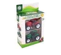 Le Monde De La Ferme - 2 Tracteurs - Ferme - 025111-1/60 - Véhicules Roues Libres - Vert et Rouge - Plastique - Jouet Enfant - Agricole - Véhicule - Agriculture - À Partir de 3 Ans