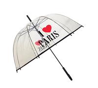 Le Monde du Parapluie - Cloche - I Love Paris - Smartbulle Parapluie Canne, 84 cm, Transparent
