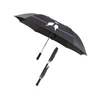 Le Monde du Parapluie Grand Noir - Imprimé Oiseaux - Canne pour 2 Personnes - Solide - Large avec Une Protection de 105 cm - Noir