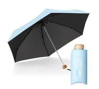 Le Monde du Parapluie Mini parapluie pliant pour femme - Parapluie plat 5 plis - Ultra Léger et compact - format voyage, poche, sac - coupe-vent - Protection UV UPF 50+, anti-UV - Bleu ciel
