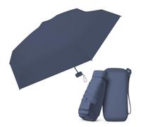 Le Monde du Parapluie - Mini parapluie pour femme - Léger et compact - Résistant au vent - Avec pochette coloris assorti - Bleu