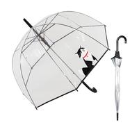 Le Monde du Parapluie - Parapluie cloche transparent automatique - anti-vent coup-vent - 8 baleines en fibre de verre - solide - Petit chat
